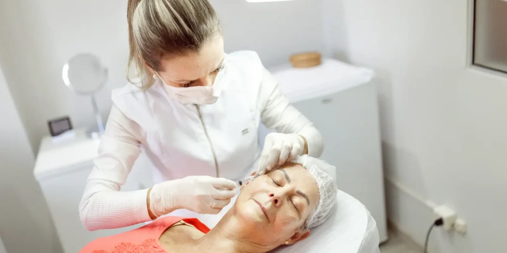 Healthcare professional providing dermatology treatment – Building and customizing dermatologist email database for targeted marketing.