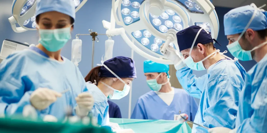 Emergency medicine specialists performing surgery representing targeted email list