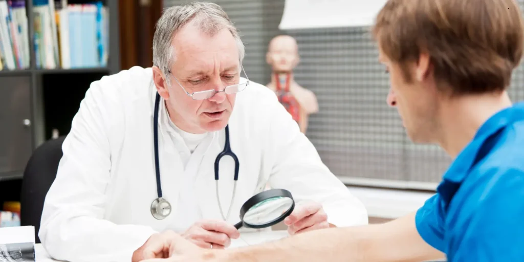 Medical professional consulting with a patient - representing hematologist email list insights for targeted B2B marketing.